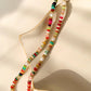 Sunny Non-Tarnish Boho Color Beaded Necklace: Multi-Colored