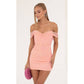 Iridescent Sequin Off Shoulder Dress
