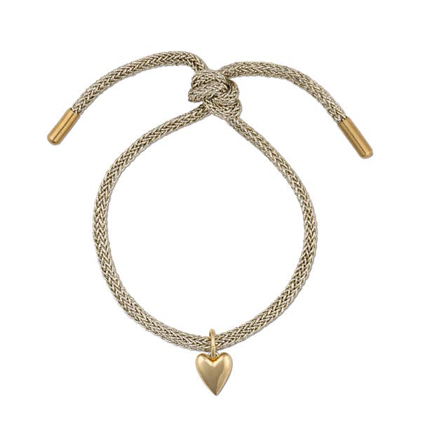 Gold Lurex Bracelet with Mini Gold Heart