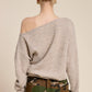 Latte Off Shoulder Cozy Knit Sweater