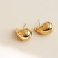 Colette 18K Gold Non-Tarnish Large Huggie Droplet Earring: Yellow Gold