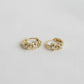 Cubic Zirconia Flower Huggie Hoop Earrings