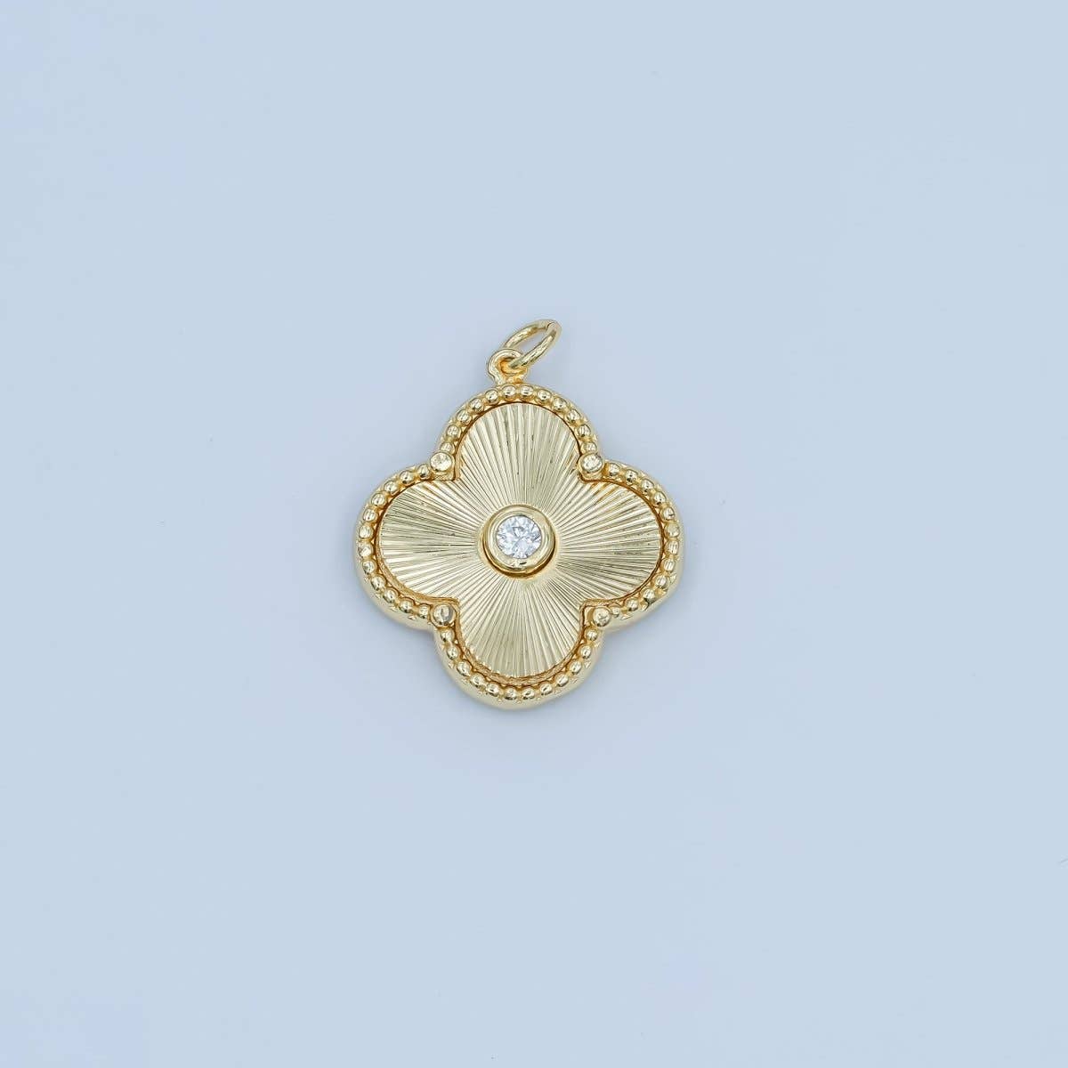24K Gold Filled 20mm CZ Sunburst Flower Charm