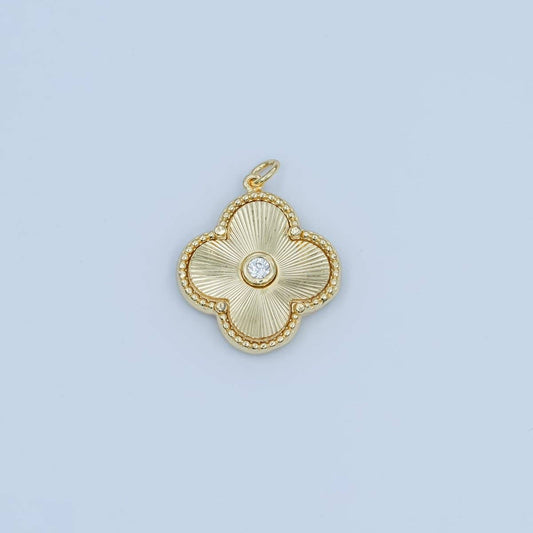 24K Gold Filled 20mm CZ Sunburst Flower Charm