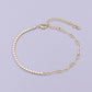 16K Gold Filled 2mm Half Tennis Half Paperclip 7 Inch Chain Bracelet