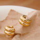 Emma Non-Tarnish Double C-Hoop Earring: Yellow Gold