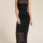 Boho Crochet Macrame Mesh Midi Knit Dress