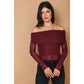 Mulberry Shadow Off The Shoulder Lace Top