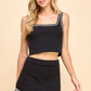 Motion Contrasting Stripes Knit Cropped Tank Top