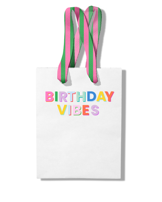 Paper Gift Bag | Birthday Vibes | pink + green