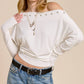 Metal Stud One Shoulder Top
