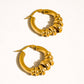 Novine 18K Gold Non-Tarnish Two Tone Hoop Earring: Multi-Colored