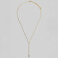 Dainty Chain Pearl Bead Lariat Necklace