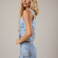 SLEEVELESS LACE TRIM DETAIL OPEN TOP