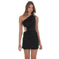 Pleated One Shoulder Dress