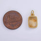 14K Gold Filled Aquamarine Rectangular Dotted Bezel Charm