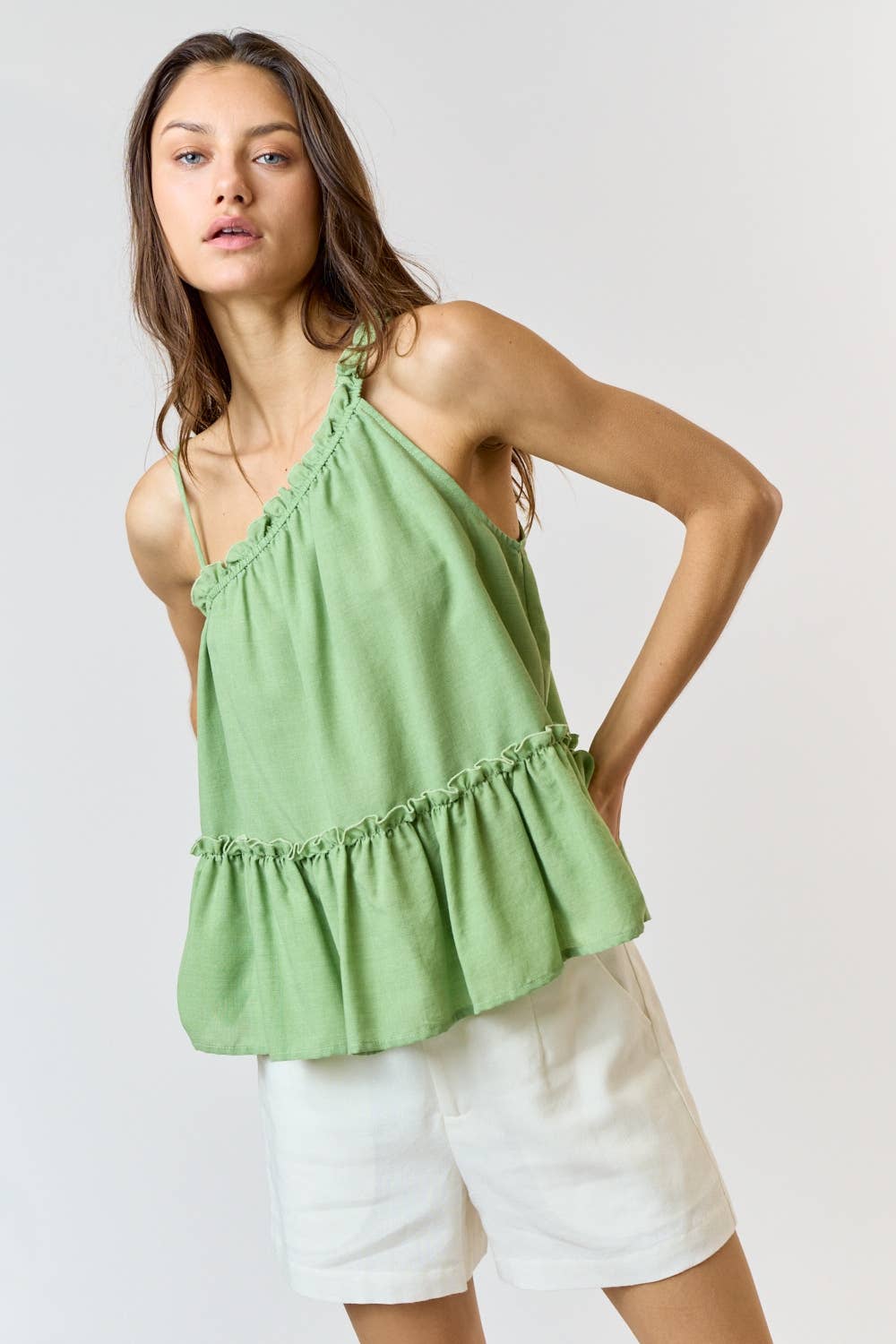 Ruffled Babydoll Tank Top