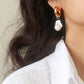 Oceana Gold Statement Large Pearl Earring: Yellow Gold