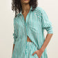 Green Striped Button Up