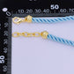 24K Gold Filled Twisted Braided Cord Chain Necklace Light Blue / 14.5 Inches