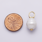 14K Gold Filled White Ringed Baroque Freshwater Pearl Drop Pendant