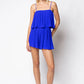 Capri Blue Strappy Short Pleated Romper