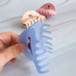 Preppy Bear Hair Claw – Charming Retro Style: Blue