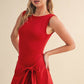 Sleeveless Wrap Tie Front Dress