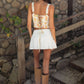YNES Stretch Crinkle Gauze Tiered Mini Skort With Shorts