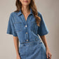 DENIM CROP SHIRT