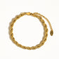 Sadie 18K Gold Non-Tarnish Braided Stackable Bracelet: Yellow Gold