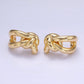 14K Gold Filled Knot Band C-Shaped Hoop Earrings