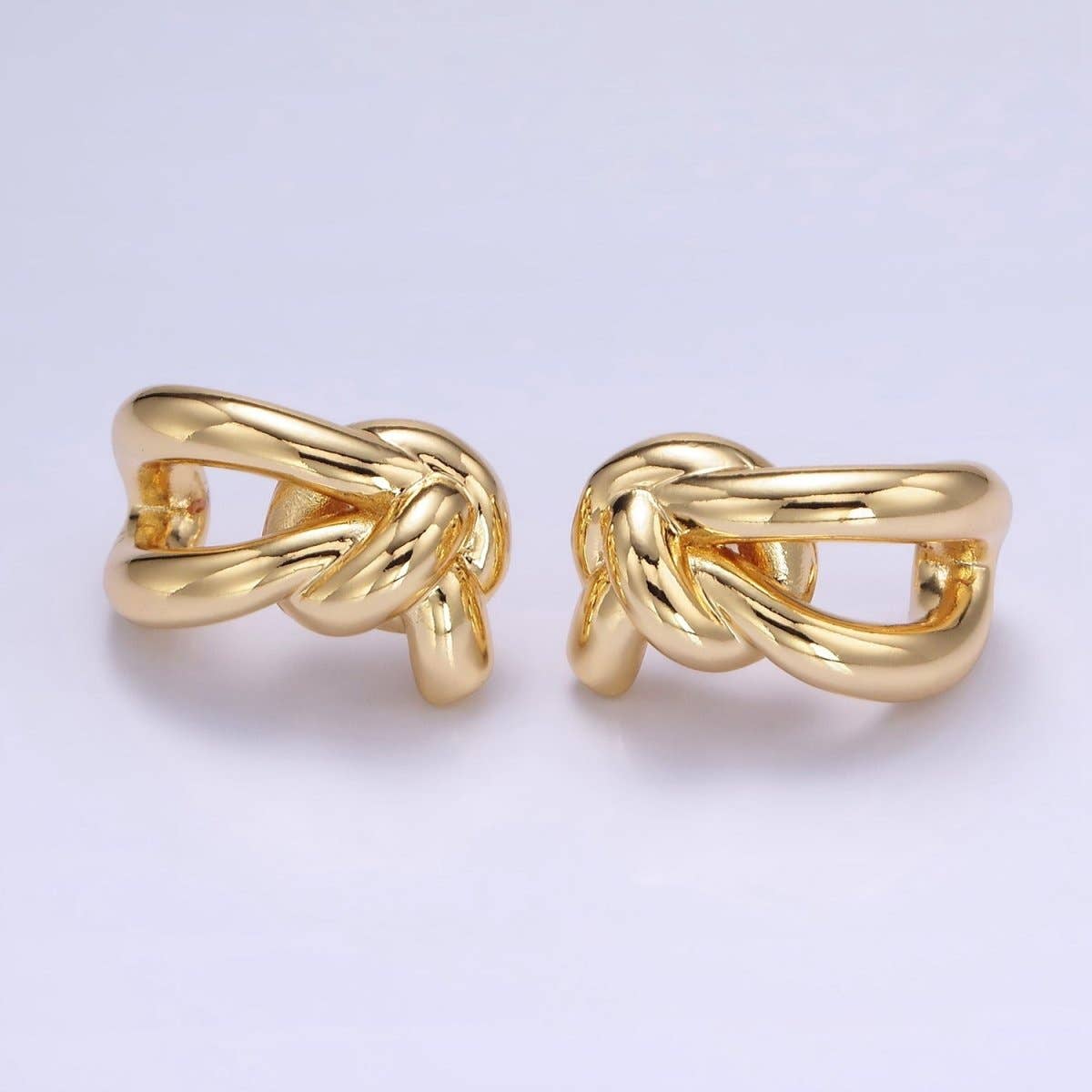 14K Gold Filled Knot Band C-Shaped Hoop Earrings