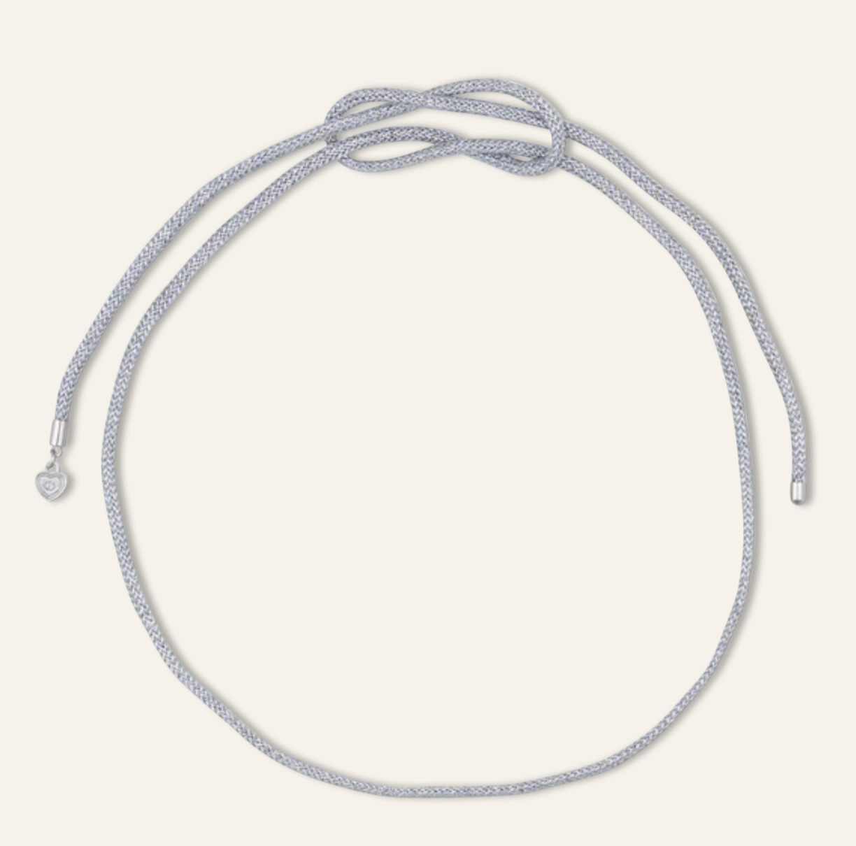 Silver Lurex Necklace Cord: No Charm