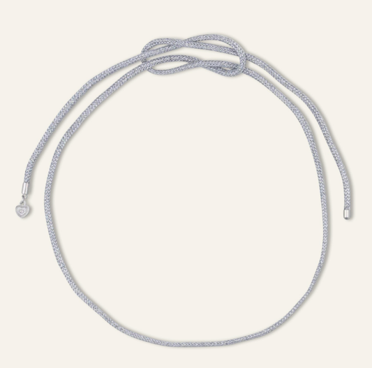 Silver Lurex Necklace Cord: No Charm
