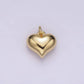 14K Gold Filled 12mm Puffed Minimalist Heart Charm