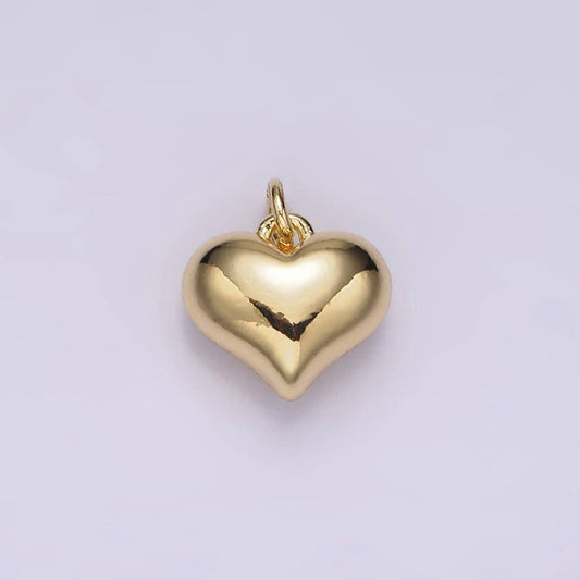 14K Gold Filled 12mm Puffed Minimalist Heart Charm