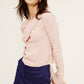 Long Sleeve Knit Top with Asymmetrical Top Blush