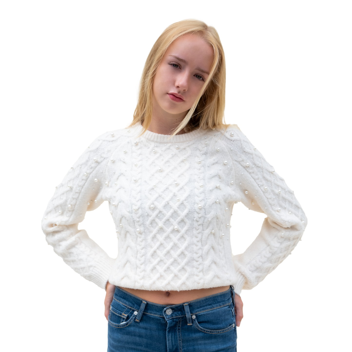 *PRE_ORDER* Cream Pearl Sweater