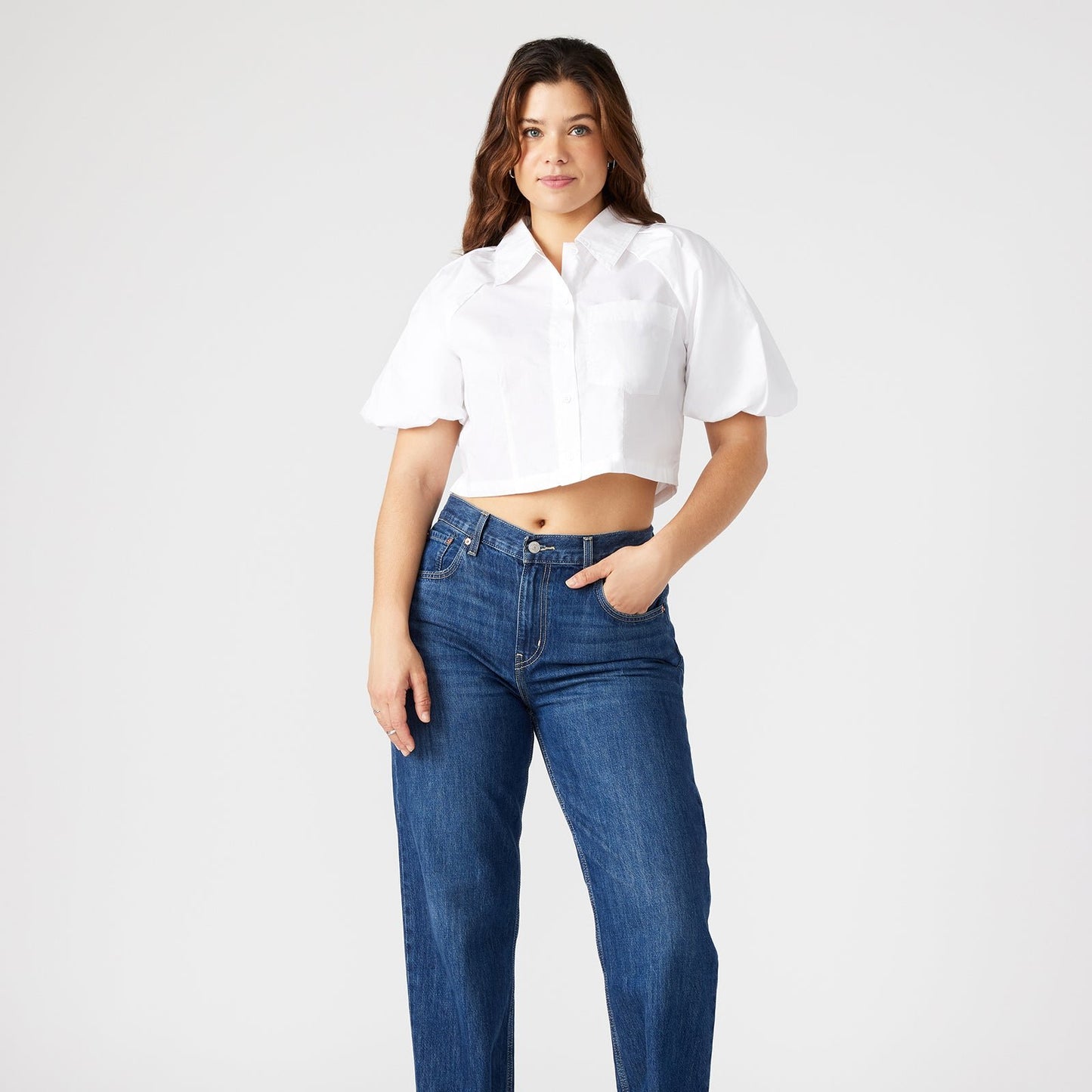 White Boxy Poplin Top