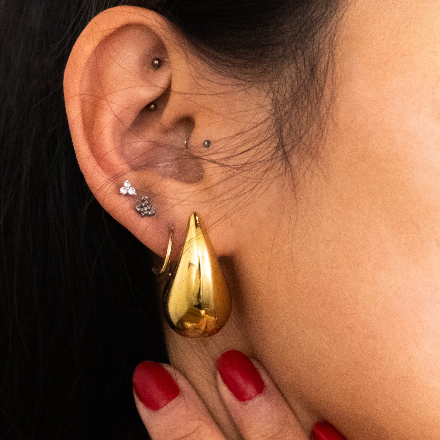 Gold Tear Drop Earrings